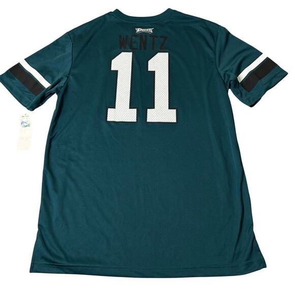 Philadelphia‎ Eagles T-Shirt Adult L Green #11 Carson Wentz Dri Fit NFL NEW - Picture 2 of 8